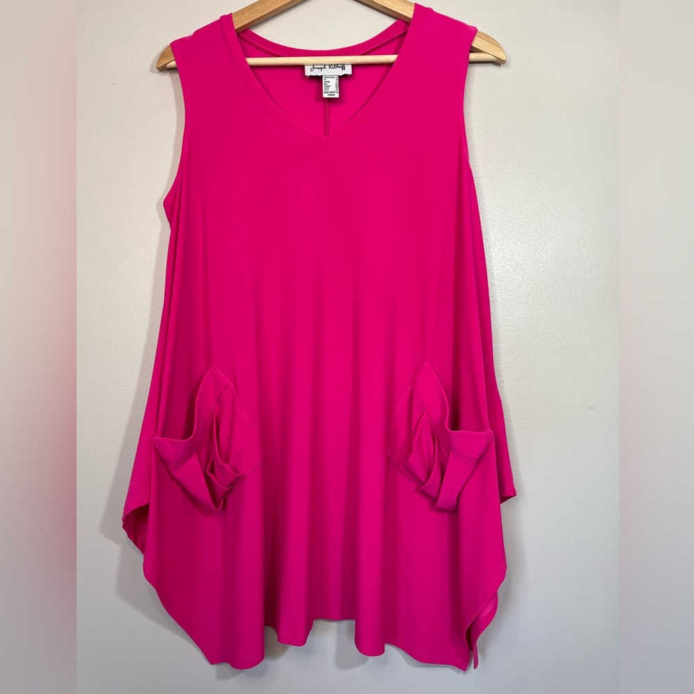 Joseph Ribkoff Fuschia Pink A-Line Swing Sleeveless Mini Dress Womenβs Medium